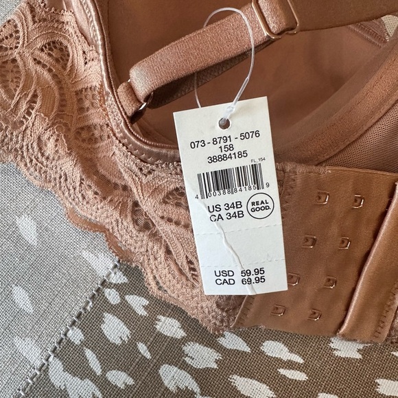 Aerie Brown Lace Bra with Floral Design - Picture 3 of 5